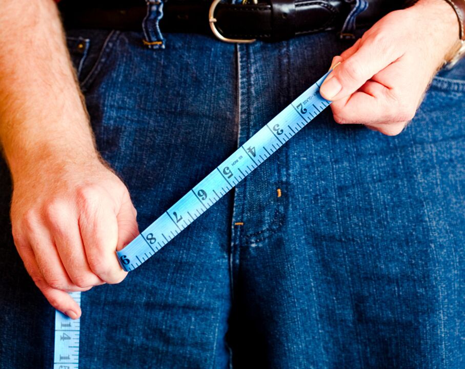 medida do pênis com um centímetro